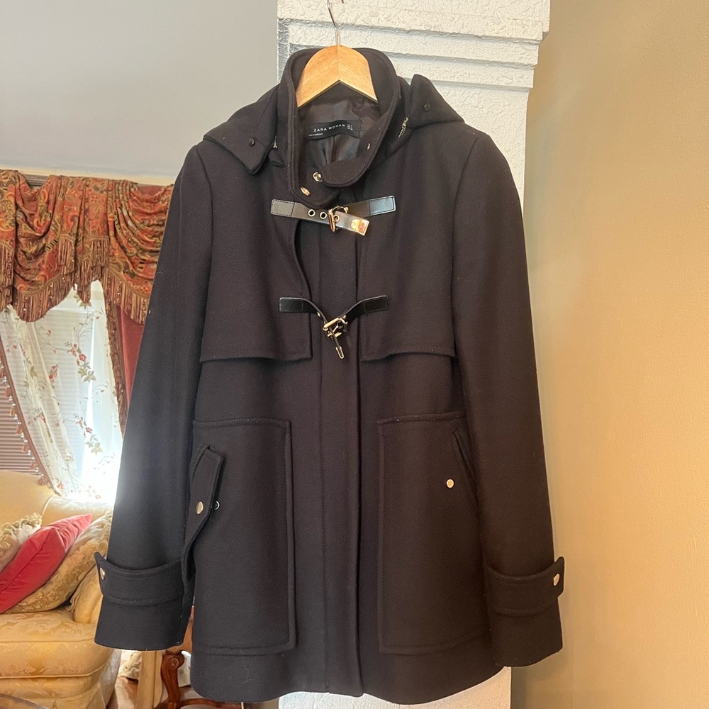 Zara Dark Brown Utility Jacket with Buckle Details